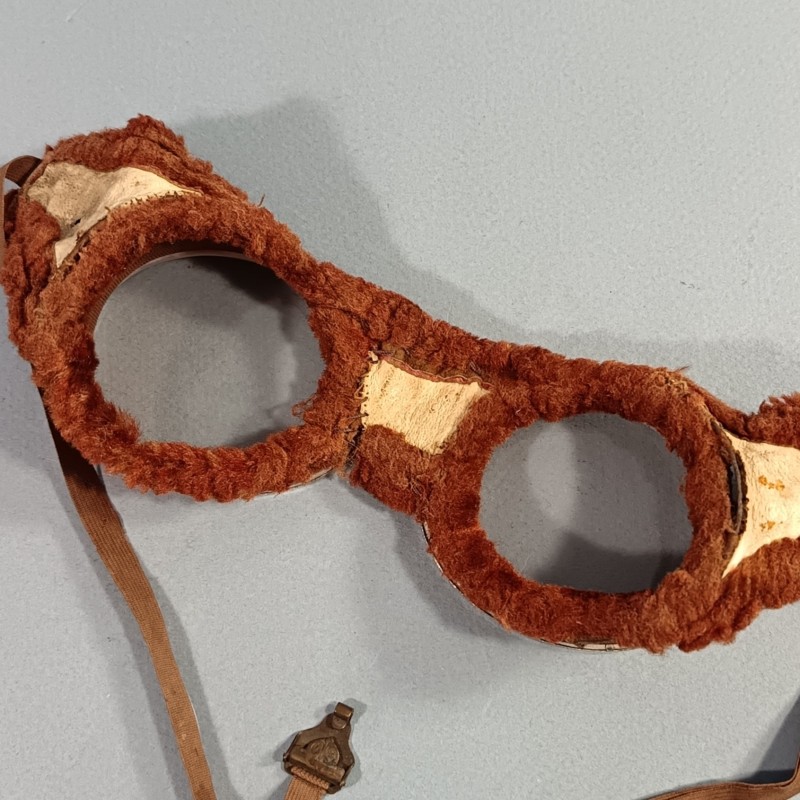 LUNETTES MOTOCYCLISTE PILOTE AVIATION PREMIERE GUERRE 1914 1918 ET SECONDE GUERRE MODELE TYPE ANGLAIS